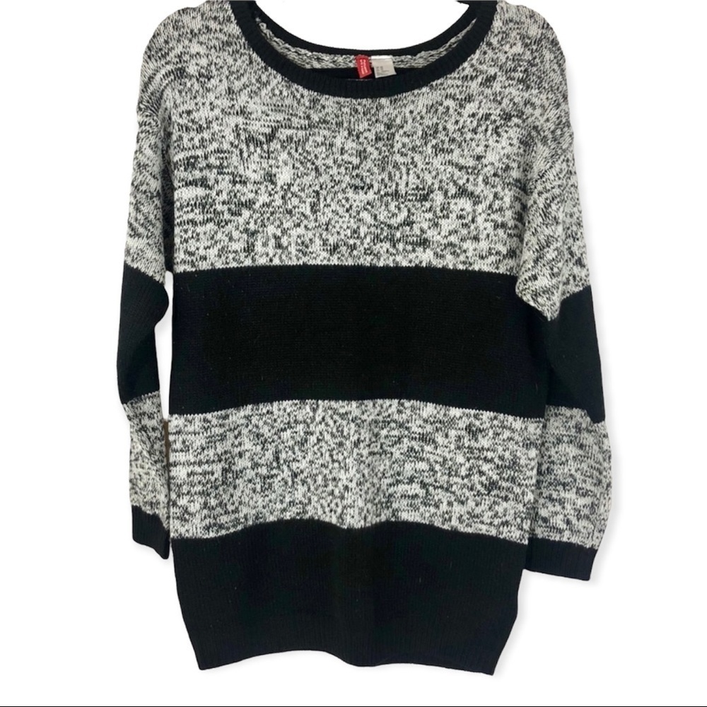 Divided H&M Oversized Striped Marled Sweater‎